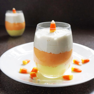 Candy corn cheesecake mousse recipe from @bijouxandbits