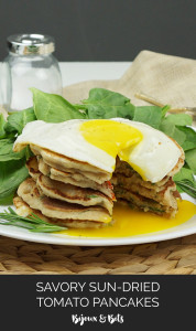 Savory sun-dried tomato pancakes recipe from @bijouxandbits