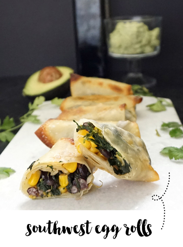 Southwest Egg Rolls With Avocado Cream